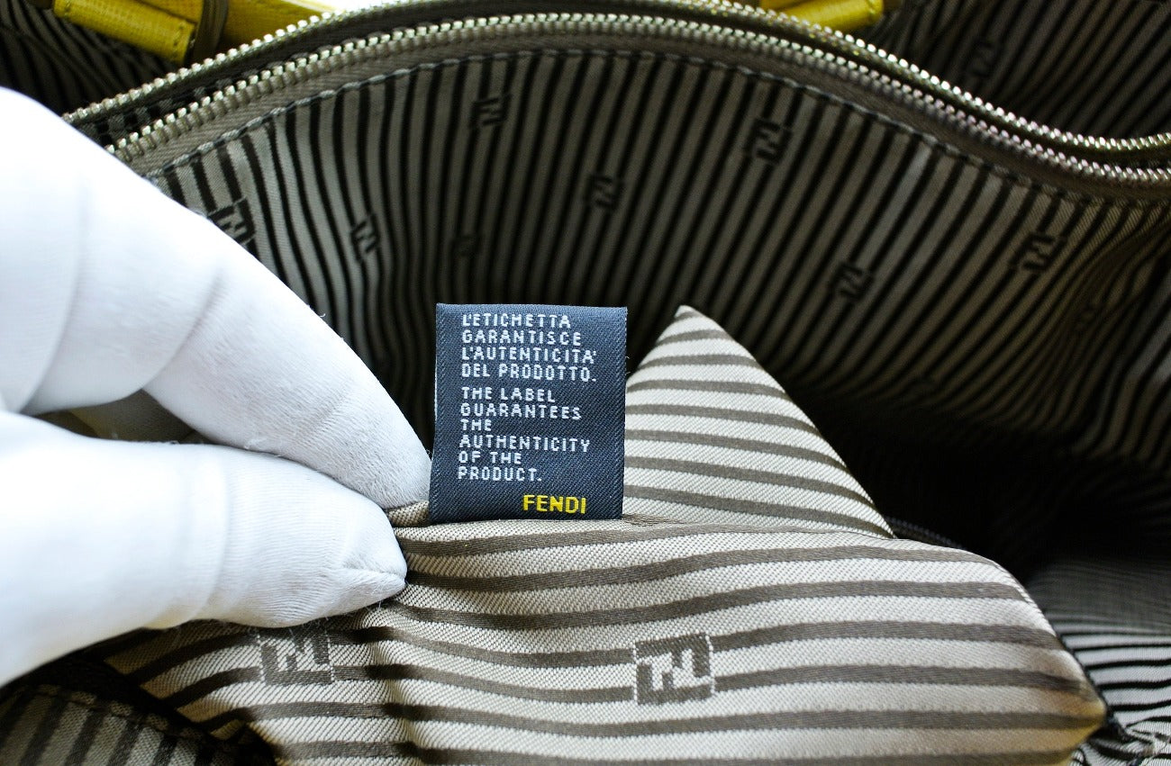 Fendi Yellow Leather Chameleon Large Tote Bag Fendi