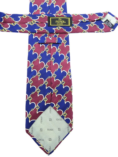 Fendi Vintage Graphic Print Silk Tie Ties Fendi