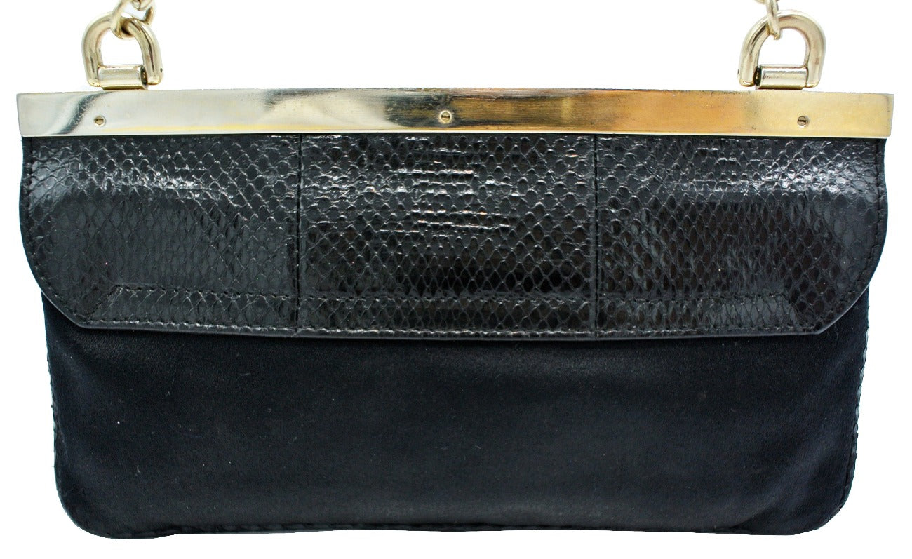 Gucci Cursive Logo Satin Evening Bag Bag Gucci