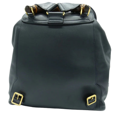 Gucci Vintage Dark Blue Leather Backpack Bag, Backpack Gucci