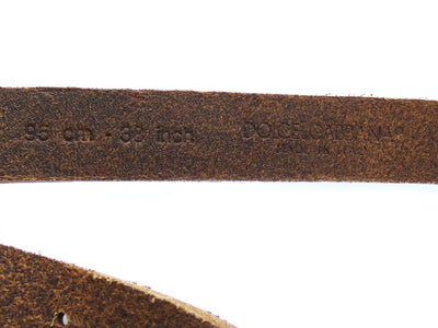 Dolce & Gabbana Brown Leather Gold Cherub Buckle Belt Belt Dolce & Gabbana