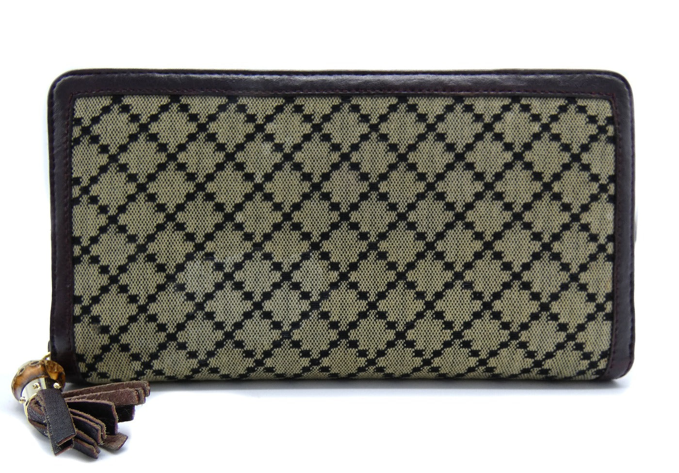 Gucci Diamante Large Zip Around Continental Bamboo Wallet Wallet Gucci