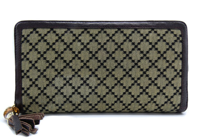 Gucci Diamante Large Zip Around Continental Bamboo Wallet Wallet Gucci