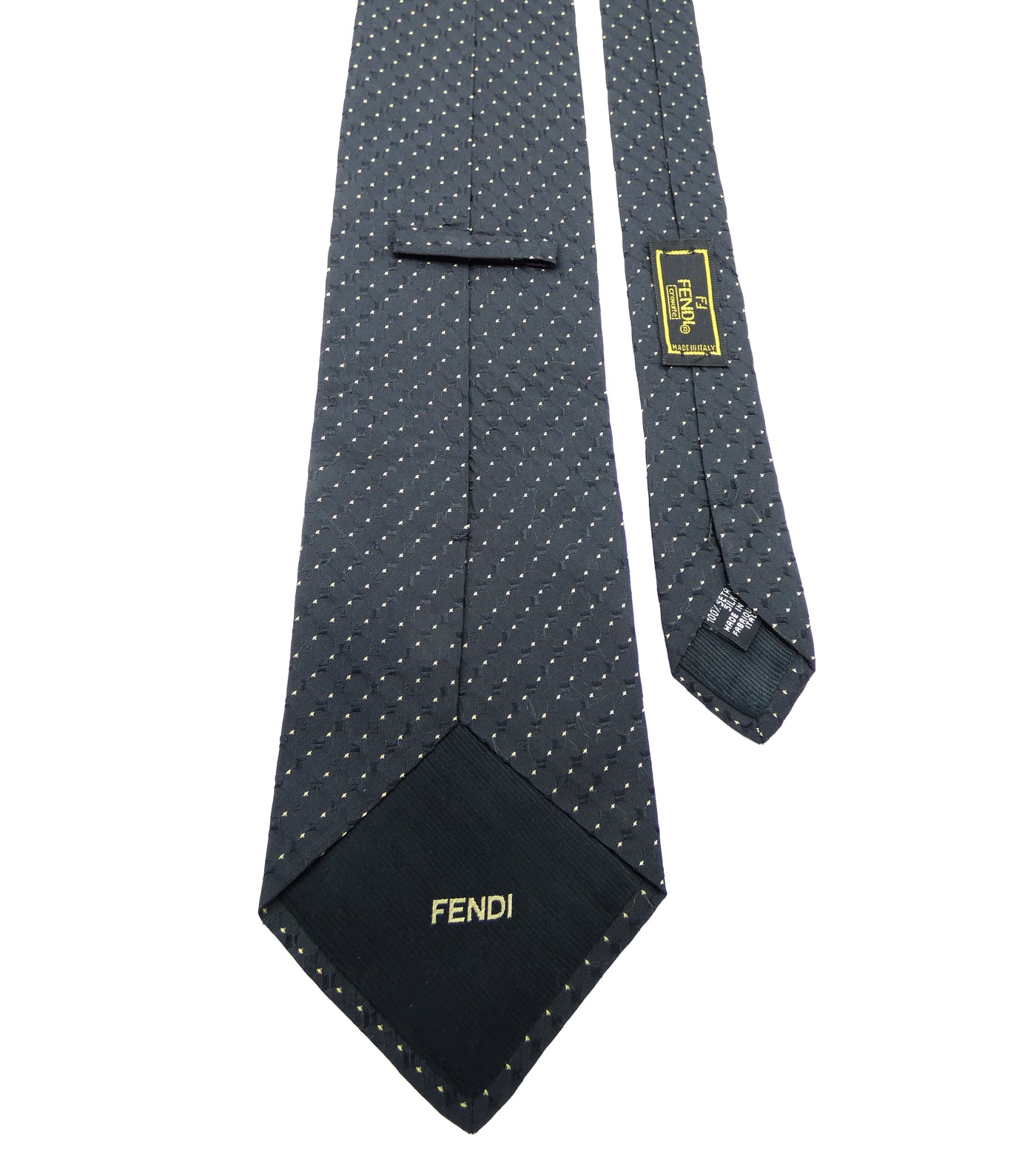 Fendi Vintage Black Silk Tie Ties Fendi