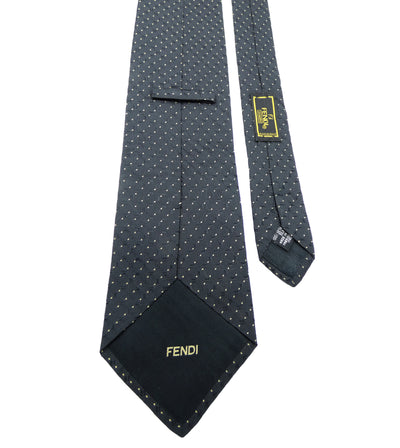 Fendi Vintage Black Silk Tie Ties Fendi