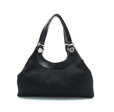 Gucci Vintage Black GG Canvas and Leather Charmy Hobo Bag Gucci