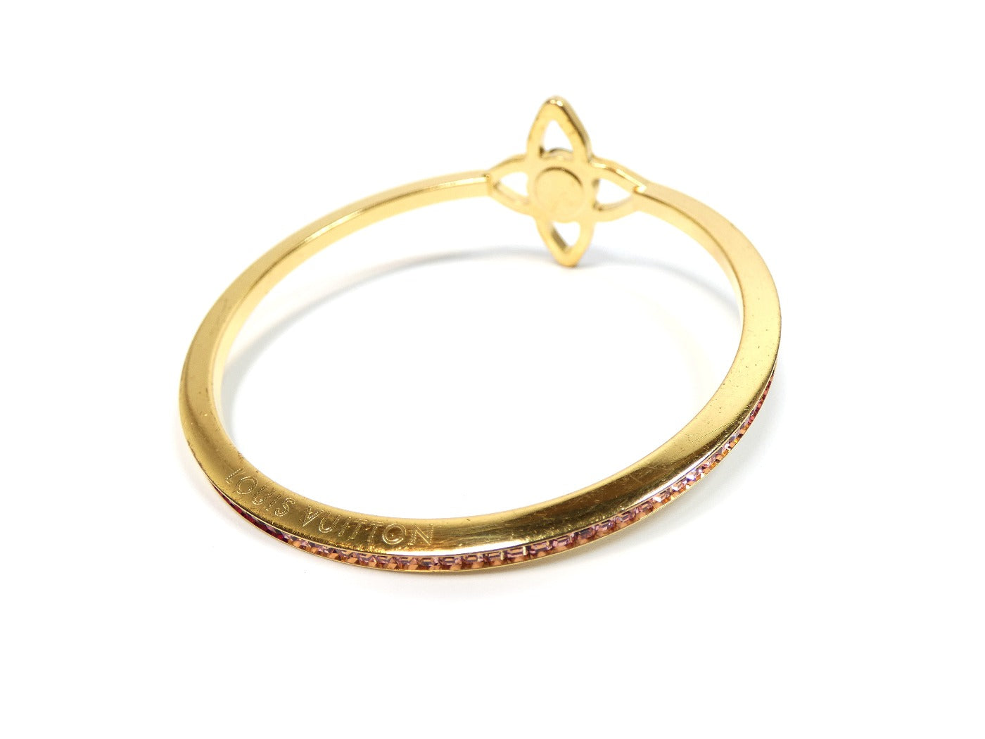 Louis Vuitton Multicolor Crystal Fleur Gold Tone Bangle Bracelet