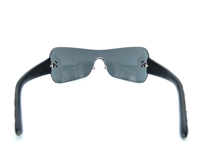 Chanel Vintage CC Logo Quilted Leather Arms Shield Sunglasses 4157-Q Sunglasses Chanel