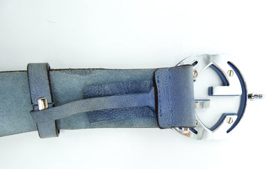 Gucci Sky Blue Sueded Leather Interlocking GG Belt Belt Gucci