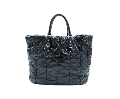 Prada Black Patent Quilted Tote Bag Prada
