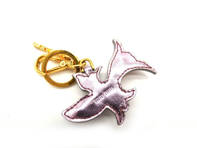 Miu Miu Leather and Crystal Art Keychain Keychains Miu Miu