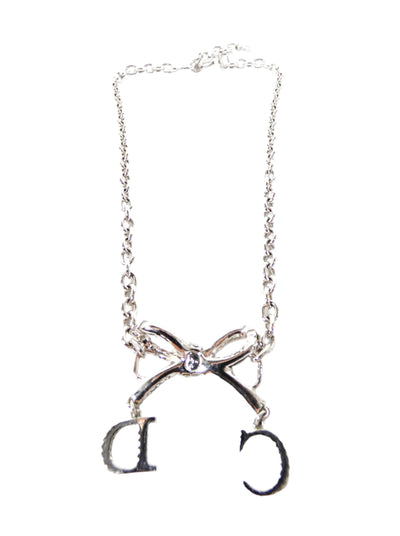 Christian Dior Swarovski Silver Bow Necklace Necklace Christian Dior