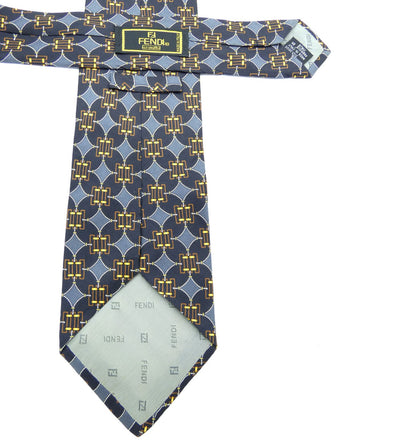 Fendi Vintage Graphic Print Silk Tie Ties Fendi