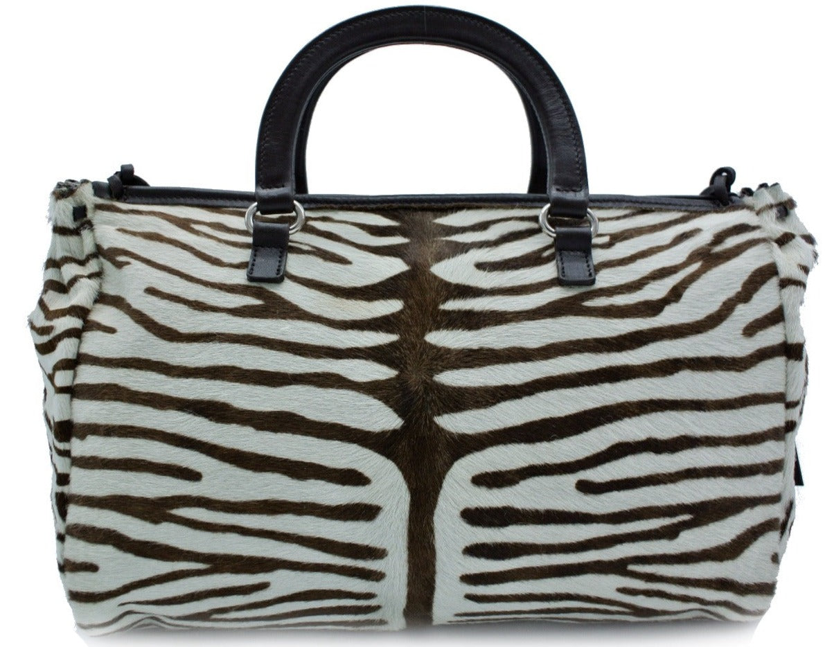 Prada Zebra Pony Medium Handle Bag Occhi Azzurri