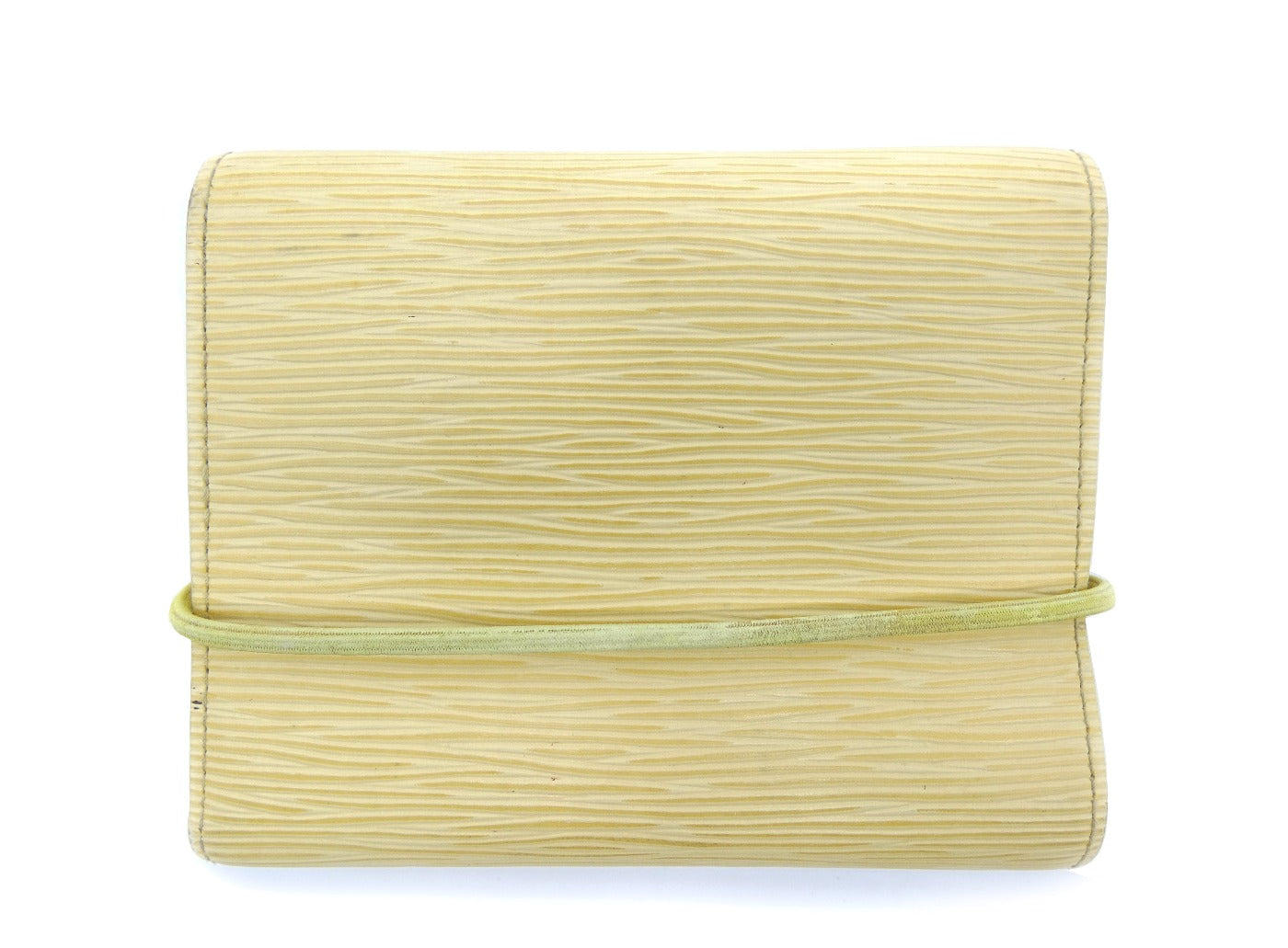 Louis Vuitton Vintage Yellow Epi Trifold Portefeuille Leather Elastic Wallet