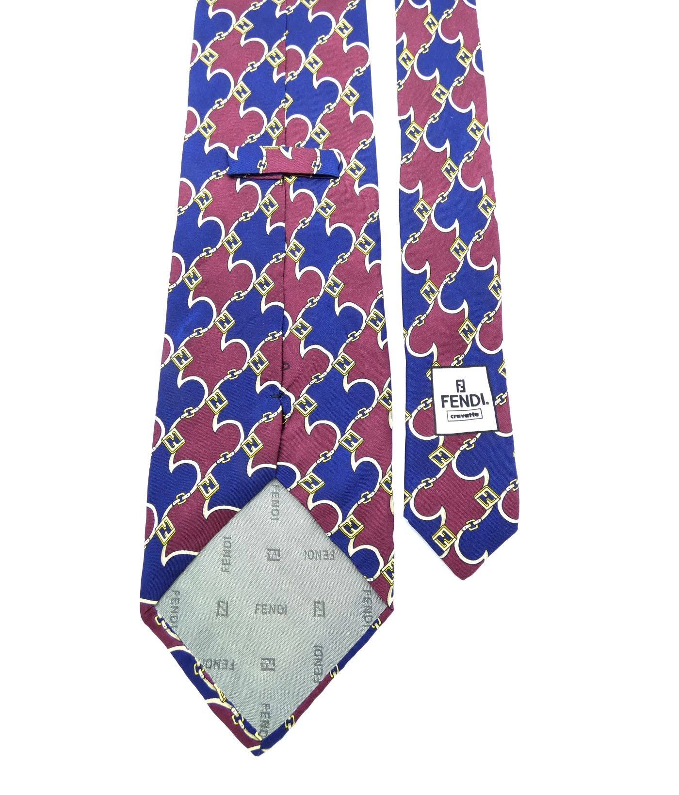 Fendi Vintage Graphic Print Silk Tie Ties Fendi