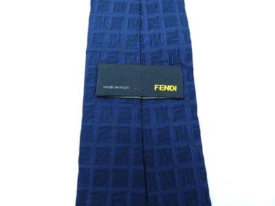 Fendi Blue FF Monogram Graphic Silk Tie Ties Fendi