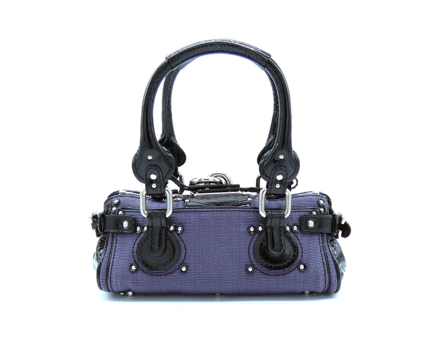 Chloe Lilac and Black Patent Leather Mini Paddington Bag Bag Chloe