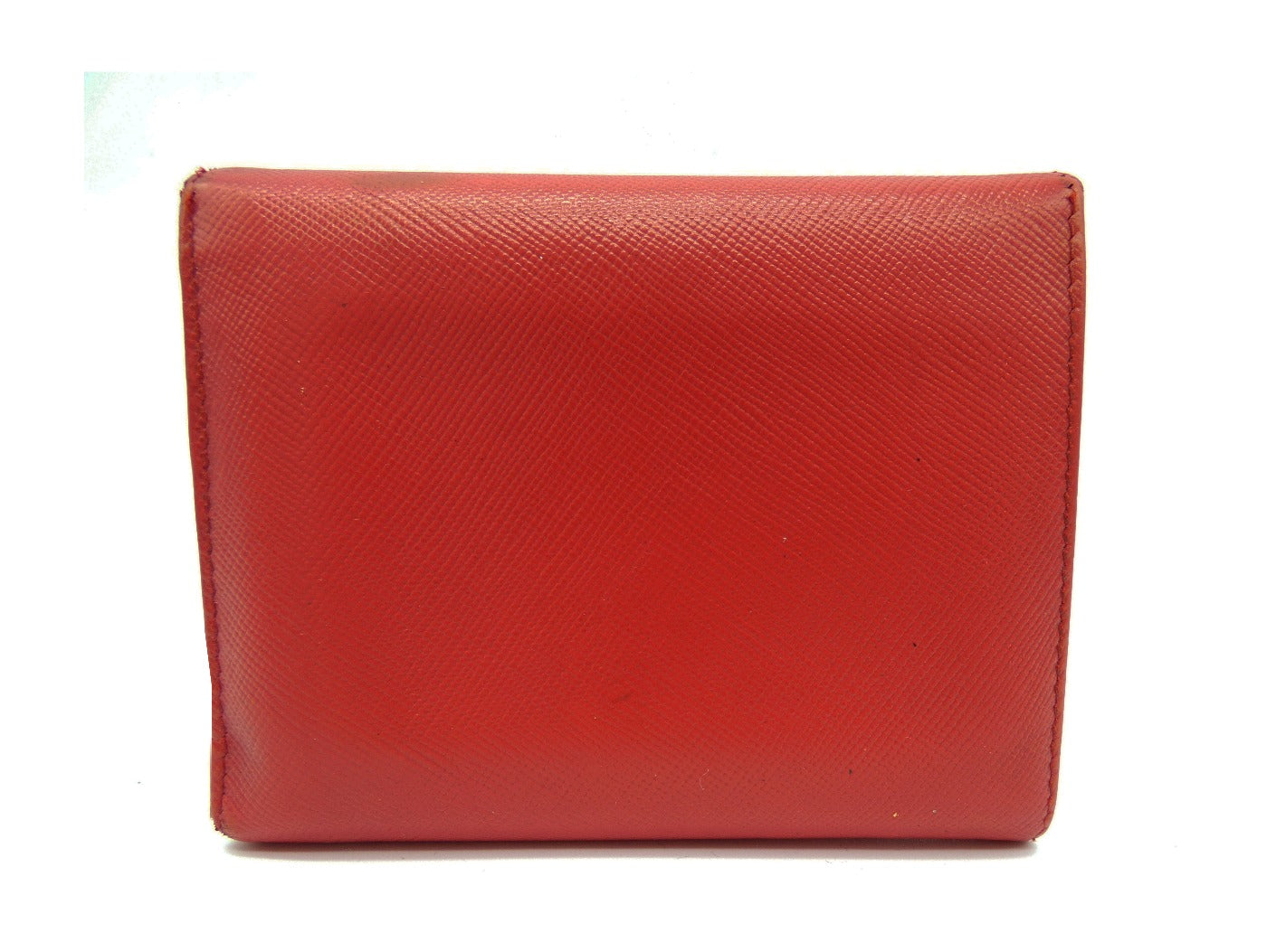 Prada Red Saffiano Flap Compact Wallet Wallet Prada
