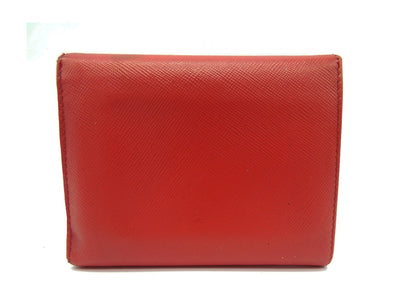 Prada Red Saffiano Flap Compact Wallet Wallet Prada