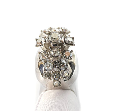 Alexander McQueen Silver Skull Crystal Mohawk Ring Ring Alexander McQueen