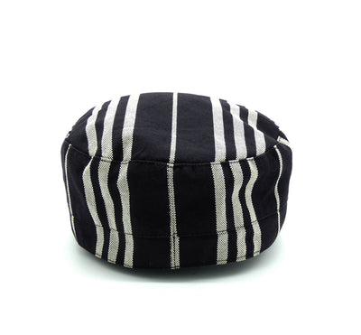 Burberry Black and Grey Striped Army Cap Hats Burberry