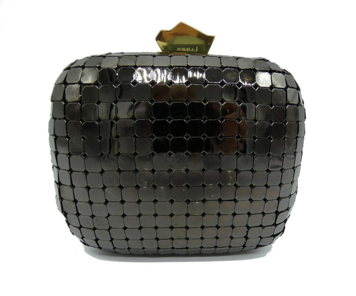 Lanvin Gunmetal Box Clutch Bag Lanvin