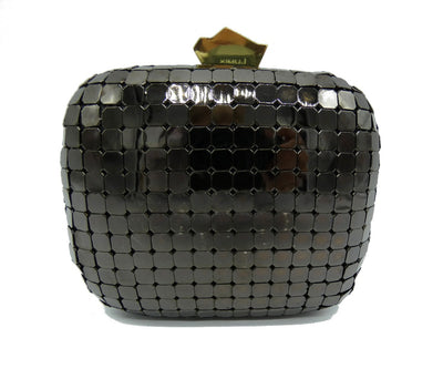 Lanvin Gunmetal Box Clutch Bag Lanvin