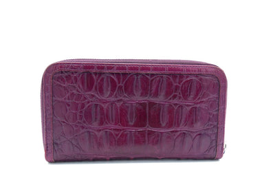 Miu Miu Purple Caiman Crocodile Continental Bow Wallet Wallet Miu Miu