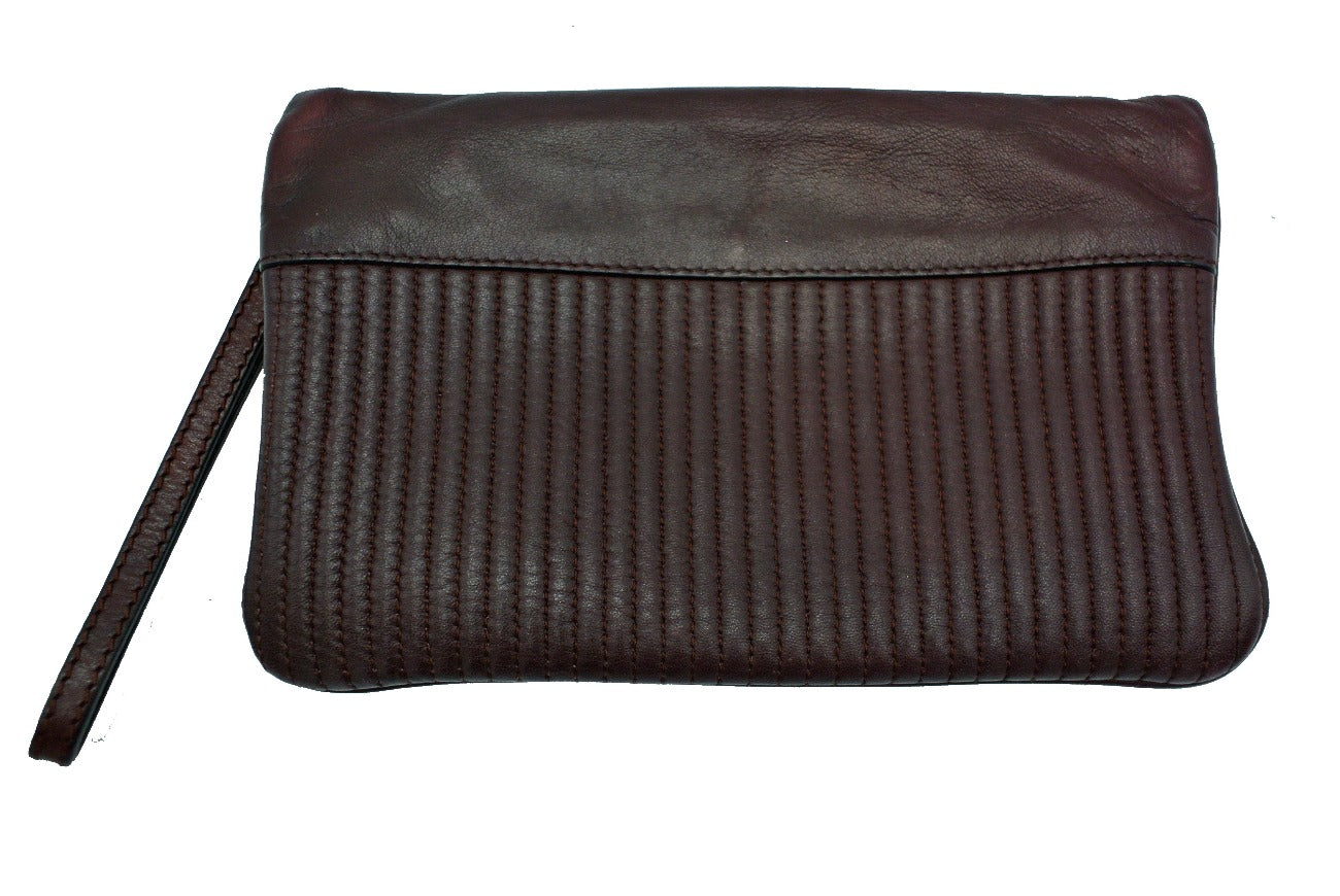 Burberry Stitched Leather Nevin Large Wristlet Bag Burberry