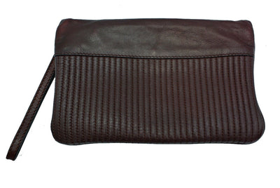 Burberry Stitched Leather Nevin Large Wristlet Bag Burberry