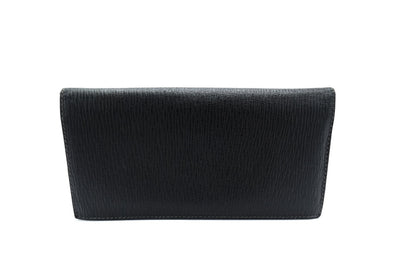 Salvatore Ferragamo Black Grained Continental Long Wallet Wallet Salvatore Ferragamo