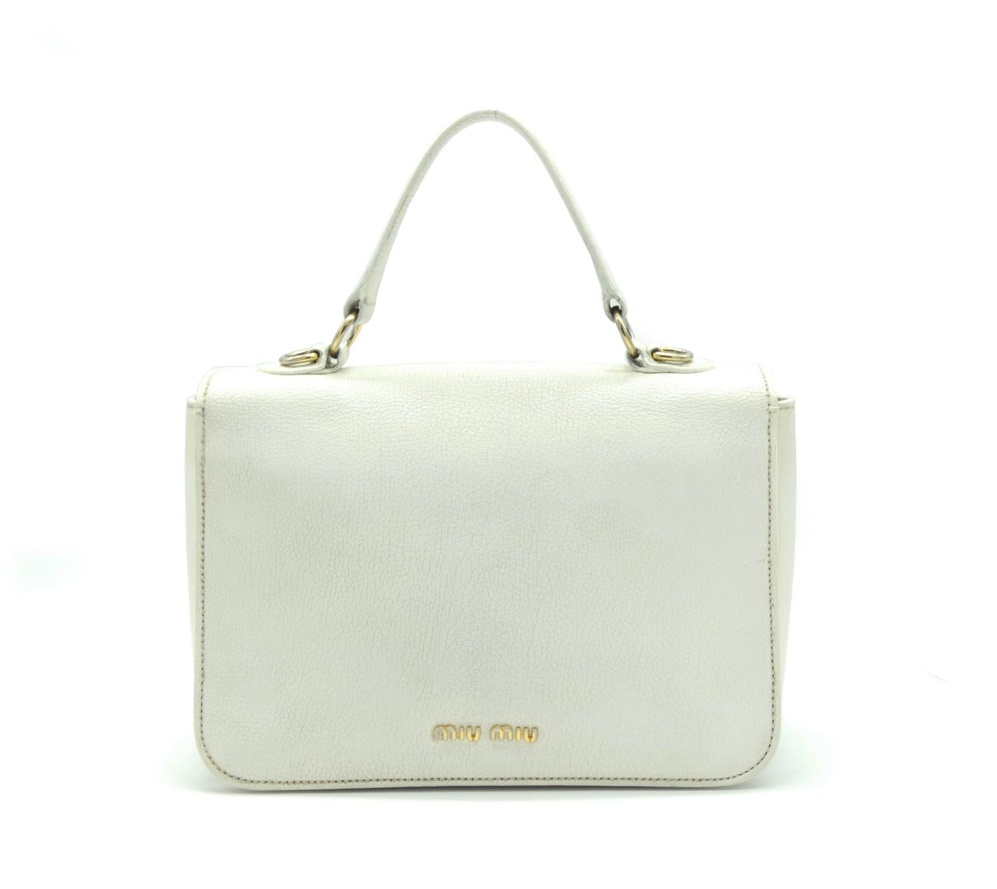 Miu Miu White Leather Madras 2way Bag Bag Miu Miu