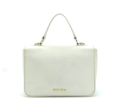 Miu Miu White Leather Madras 2way Bag Bag Miu Miu