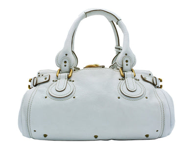 Chloe White Leather Large Paddington Bag Bag Chloe
