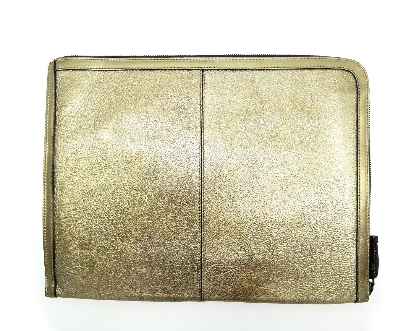 Burberry Gold Metallic Portfolio/Brief Clutch Bag Burberry