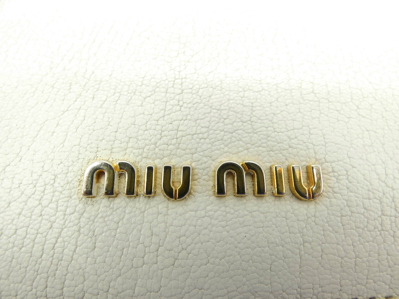 Miu Miu White Leather Madras 2way Bag Bag Miu Miu