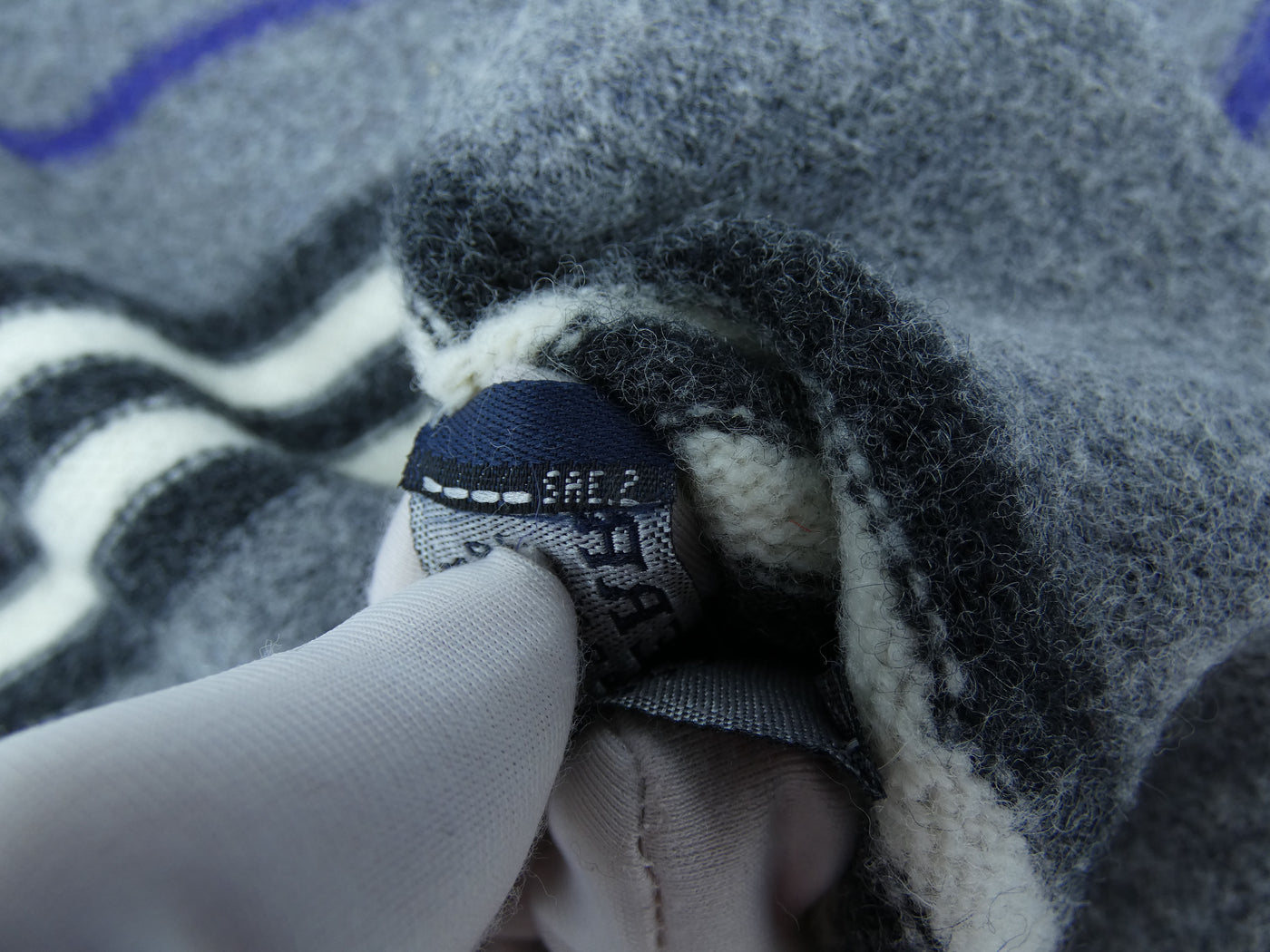 Burberry Lambswool Icon Stripe Grey Hat and Scarf Set Scarf Burberry