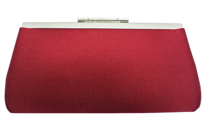 Burberry Vintage Red Satin and Silver Clutch Bag Burberry