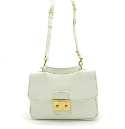 Miu Miu White Leather Madras 2way Bag Bag Miu Miu