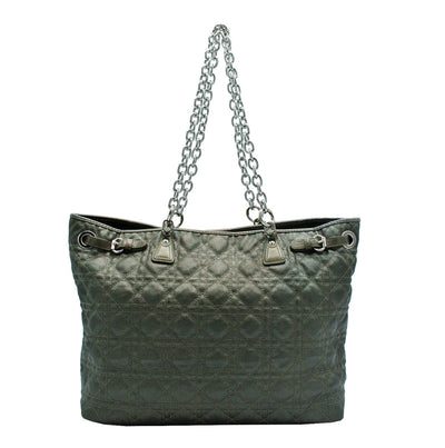 Christian Dior Grey Cannage Coated Canvas Tote: Modified Bag Christian Dior