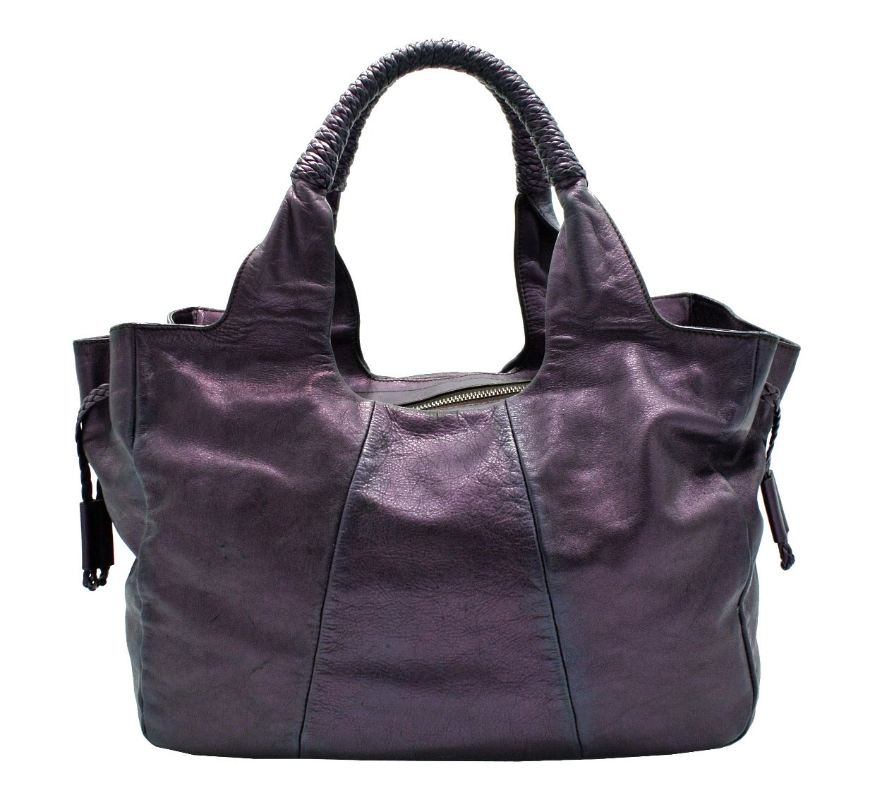 Salvatore Ferragamo Purple Metallic Gancini Handbag Bag Salvatore Ferragamo