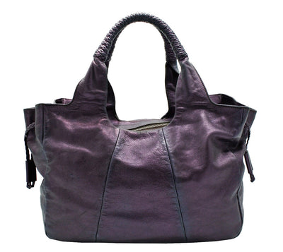 Salvatore Ferragamo Purple Metallic Gancini Handbag Bag Salvatore Ferragamo