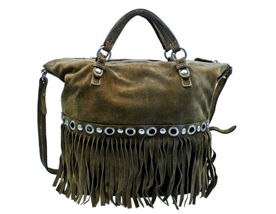 Miu Miu Vintage Brown Suede Fringed Large Tote Bag Miu Miu