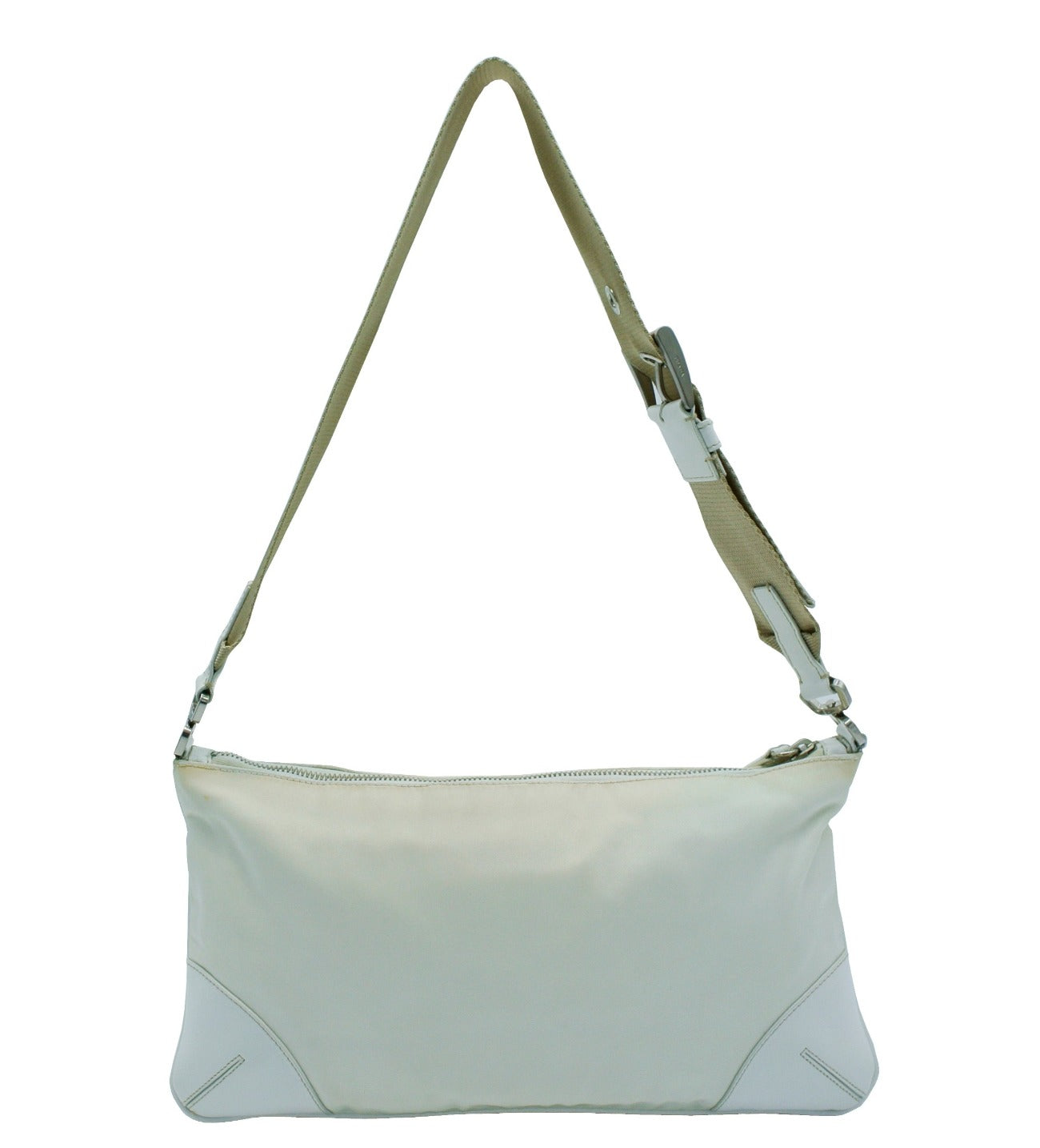 Prada Vintage Sport White Tessuto Nylon Shoulder Bag – Occhi Azzurri