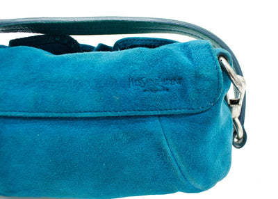 YSL Rive Gauche Teal Suede Nadja Mini Bag Bag YSL
