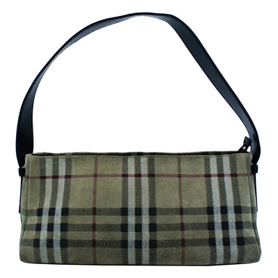 Burberry Smoked House Check Suede Bag Bag Burberry