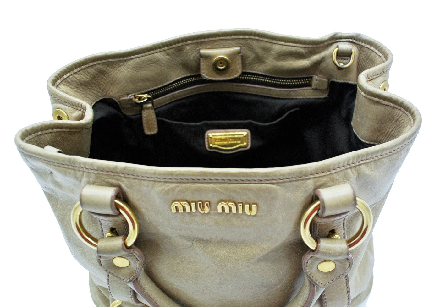 Miu Miu Grey Leather 2 Way Tote – Occhi Azzurri