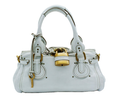 Chloe White Leather Large Paddington Bag Bag Chloe