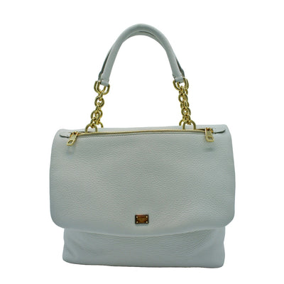 Dolce & Gabbana Convertible Ivory Leather Flap Bag Bag Dolce & Gabbana